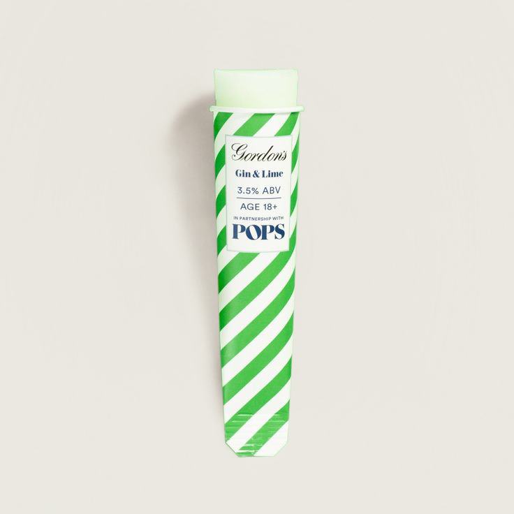 Green striped POPS popsicle tube